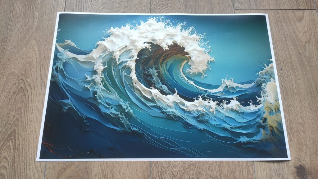 Blue OCEAN Wave Skin Decal Sticker, Dramatic Sea Waves Laptop Skin Decal – Custom Size