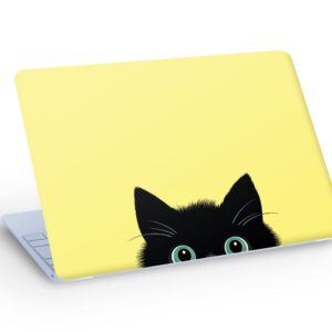 Cute Black CAT Peeks Out LAPTOP SKIN Decal Sticker, Black Ca…