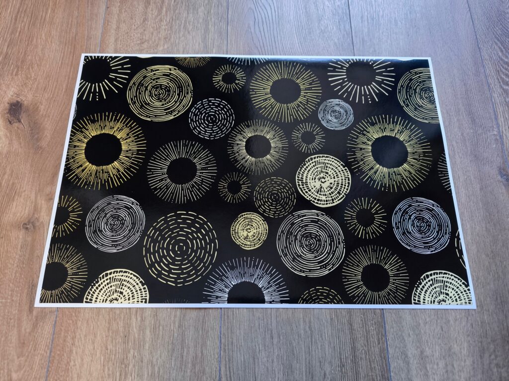Black & Gold Circle LAPTOP SKIN Decal Sticker, Black and Gold Stylized Pattern Skin Decal – Custom Size