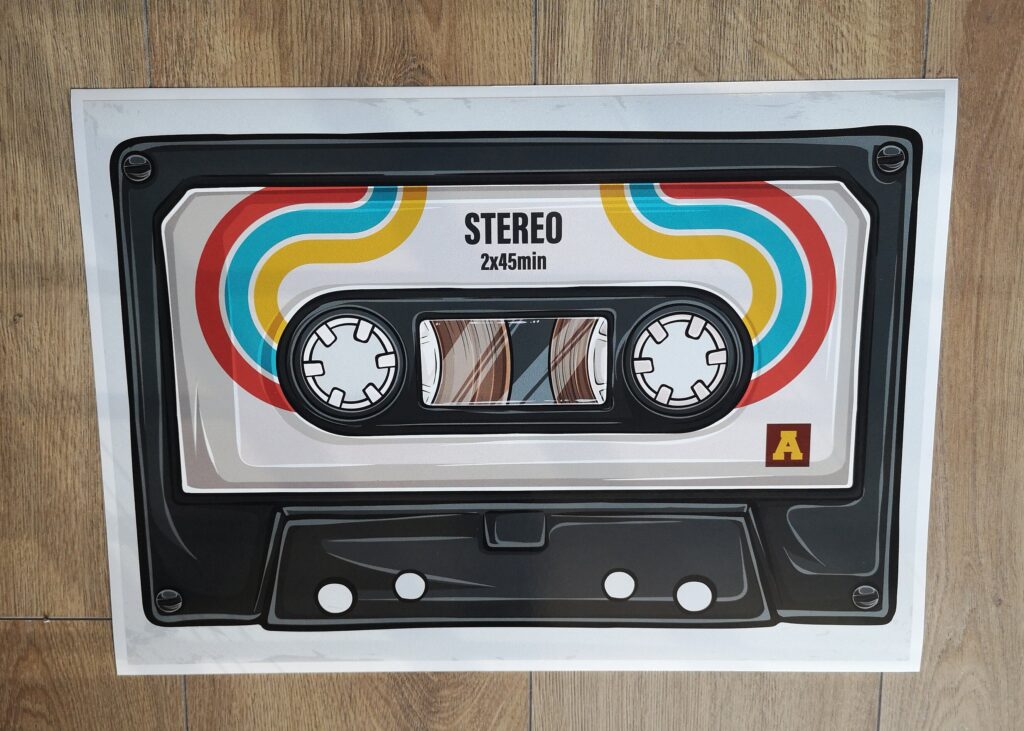 MUSIC Cassette Tape LAPTOP SKIN Decal Sticker, Retro Cassette Tape Laptop Skin Decal – Custom Size