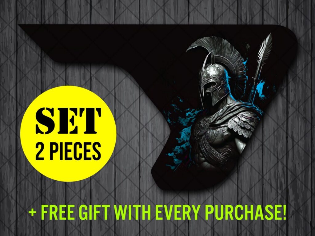 Spartan Warrior Spear Fender Printed Vent Vinyl Decal Sticker, JL / JLU / JT Spartan Fender Vent Decal Set, Blue Flame option, Pair Decals