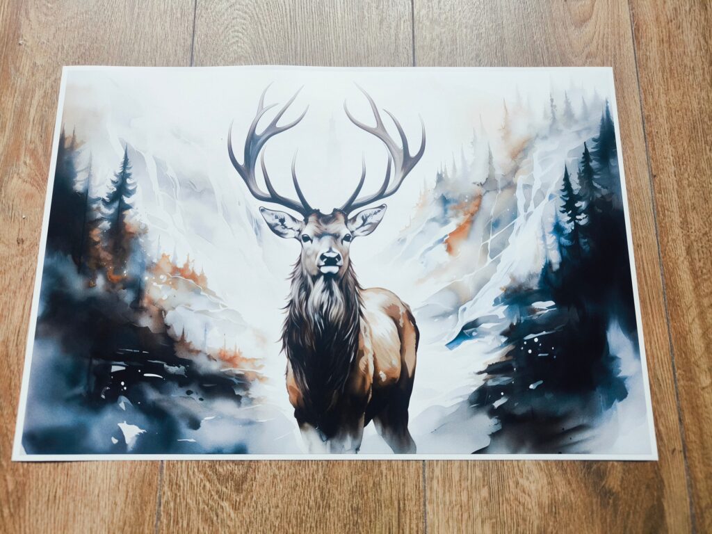Mountain DEER LAPTOP SKIN Decal Sticker, Deer Forest Nature Laptop Skin Decal – Custom Size