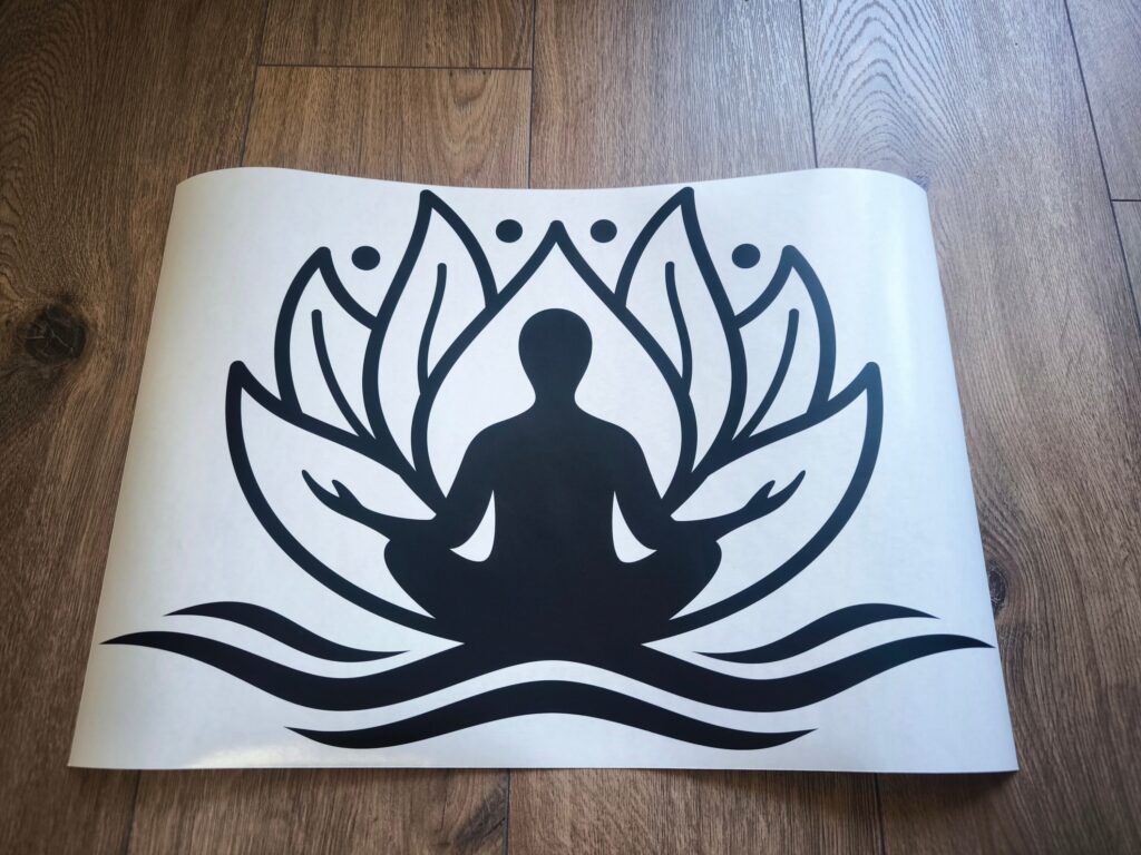 LOTUS Flower Girl Vinyl Decal Sticker, YOGA Lotus Sticker, Laptop Sticker, Cute Floral Decor, Yoga NAMASTE Decal Sticker, Namaste Car Decal
