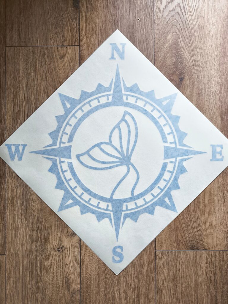 MERMAID Tail Compass Vinyl Decal Sticker, Compass Rose, Ocean MERMAID Decal, MERMAID Truck Decal, Laptop Stickers, Sea Mermaid Decal Sticker