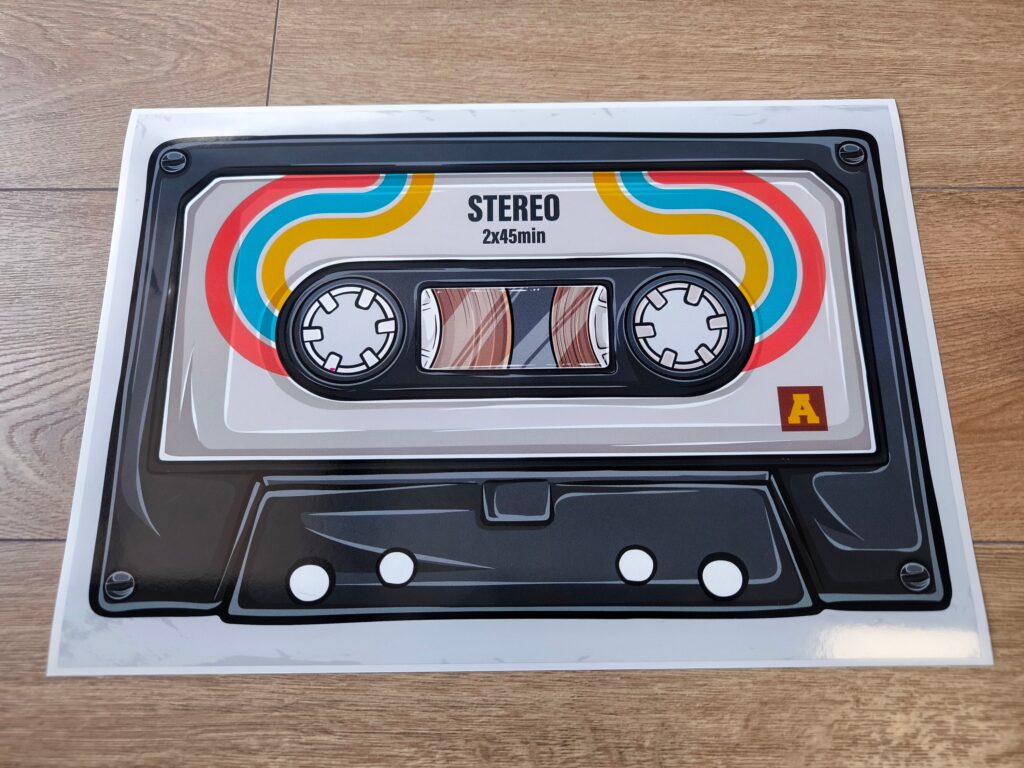 MUSIC Cassette Tape LAPTOP SKIN Decal Sticker, Retro Cassette Tape Laptop Skin Decal – Custom Size