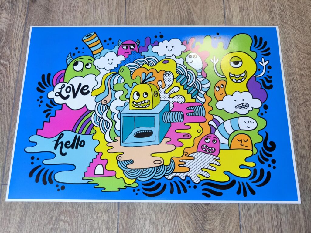COLORFUL Crazy Monsters LAPTOP SKIN Decal Sticker, Crazy Monster Laptop Skin Decal – Custom Size