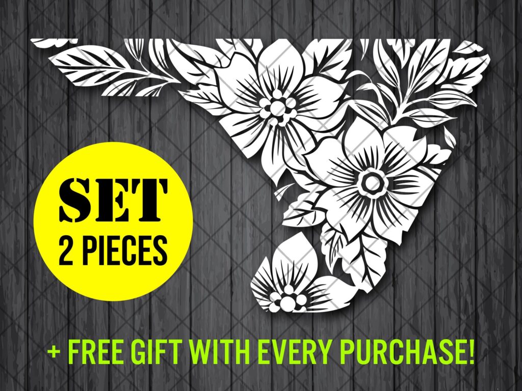 Floral Motive Fender Vent Vinyl Decal Sticker, JL / JLU / JT Fender Vent Decal Set, Pair Decals