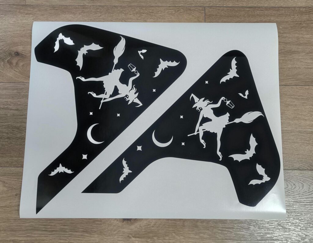 Halloween Witch Bats Fender Vent Vinyl Decal Sticker, JL / JLU / JT Halloween Witch Bats Fender Vent Decal Set, Pair Decals