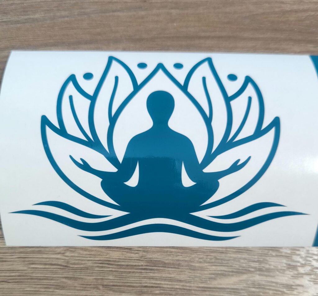 LOTUS Flower Girl Vinyl Decal Sticker, YOGA Lotus Sticker, Laptop Sticker, Cute Floral Decor, Yoga NAMASTE Decal Sticker, Namaste Car Decal