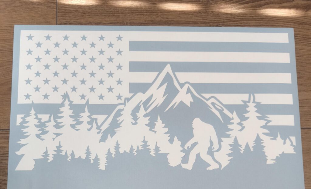 BIGFOOT USA Mountain Forest Vinyl Decal Sticker, American Bigfoot Decal, SASQUATCH Decal, Truck Decal, Laptop Stickers, Decals for off-road