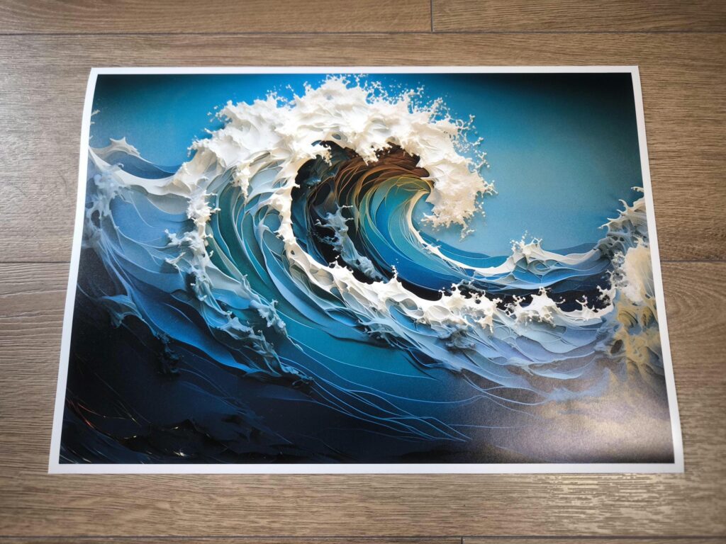 Blue OCEAN Wave Skin Decal Sticker, Dramatic Sea Waves Laptop Skin Decal – Custom Size