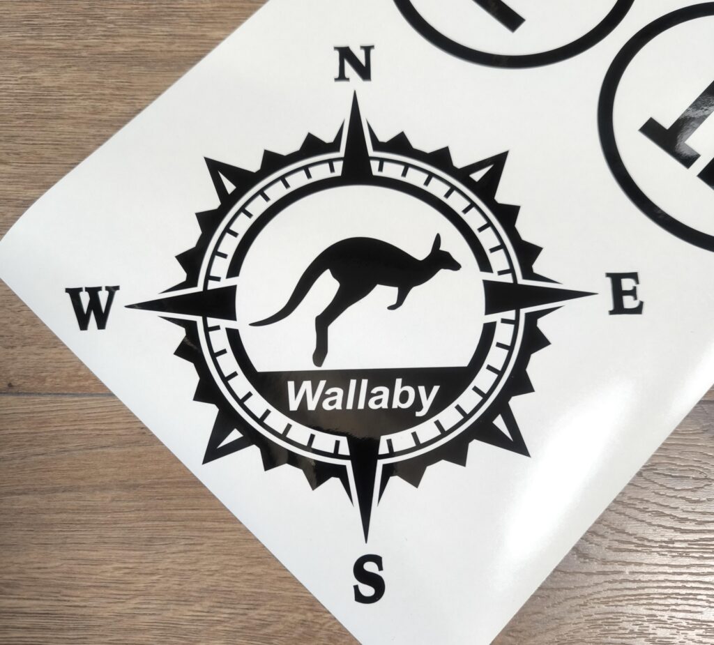Kangaroo Compass Vinyl Decal Sticker, Compass Rose, Truck Decal, Laptop Stickers, Kangaroo Vinyl Decal, Decal for Adventure Vehicles